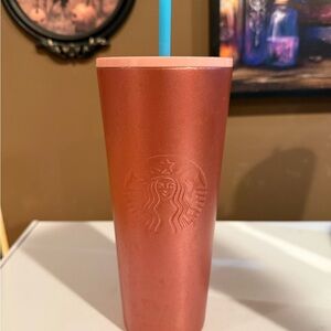 2020 Starbucks Valentines Rose Gold metal Tumbler